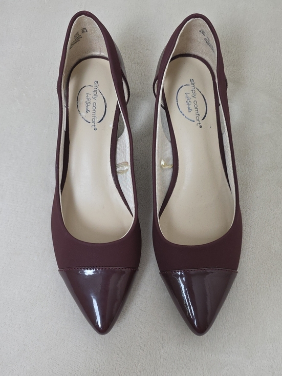 Mariana Shoes - NWOT Simply Comfort Lifestyle Burgundy Slingback Kitten Heel Pumps Women's 9.5W